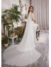 Beaded Ivory Lace Satin Fabulous Wedding Dress